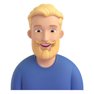 smiling blonde man with a beard, casual style sticker