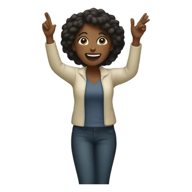 Black female praising sticker