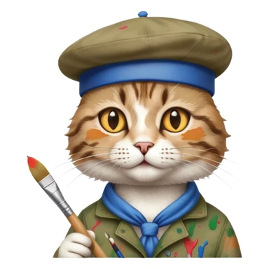 Кот художник sticker