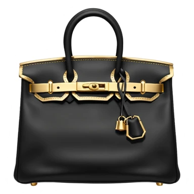 black hermes birkin with gold stitching bag sticker