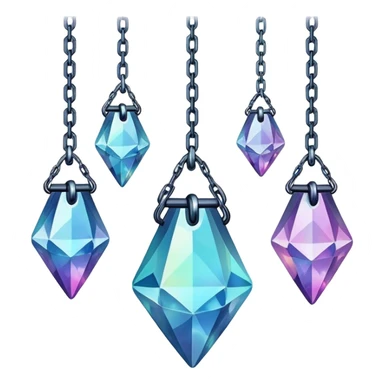 Hanging chained crystal gemstones sticker