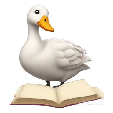 Goose studying books sticker