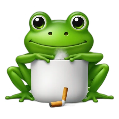 Une grenouille de vert fumant une cigarette  sticker
