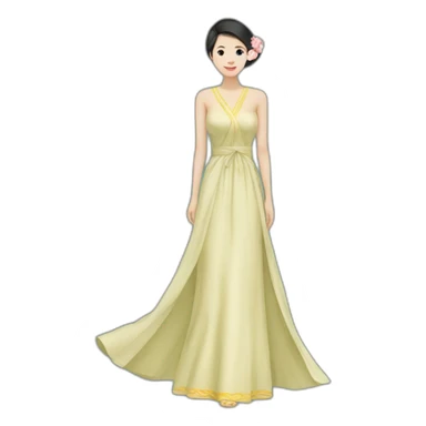 Vietnamese long dress sticker