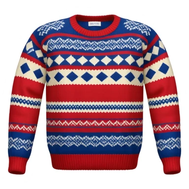 Traditional red blue and white Marius-sweater sticker
