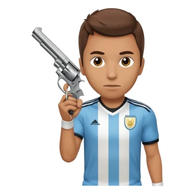 haz un turro con una biszera para atras y con un arma remera argentina pero arma de fuego que tenga un revolver  solo sticker