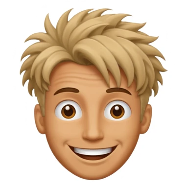 Happy Man strange hair head sticker