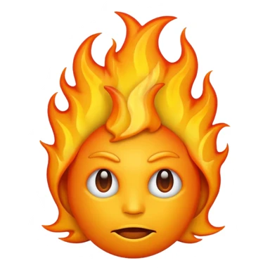 Make it look like a normal emoji just with burning head🙂🔥 cobine the two put the fire on topp of the head nothing more nothing less sticker