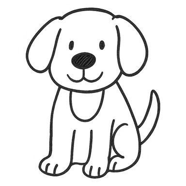 brown and white cartoon dog hand drawn outlined icon sticker