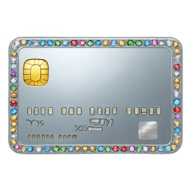 Silver credit card with gems sticker