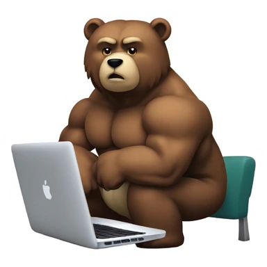muscle bear with macbook sticker