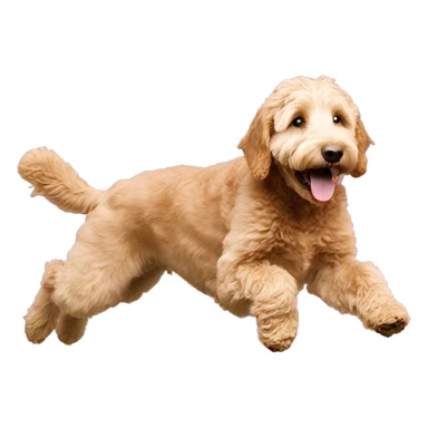 goldendoodle jumping the  sticker