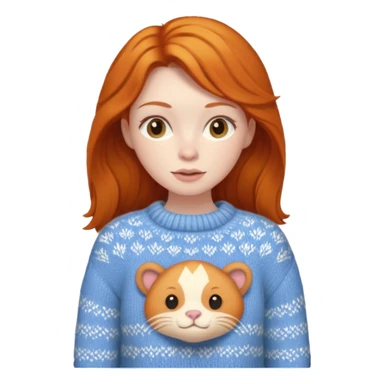Knitted ginger female sticker