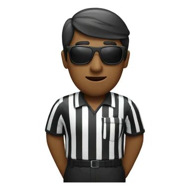 Blind referee with stick and black sunglasses sticker