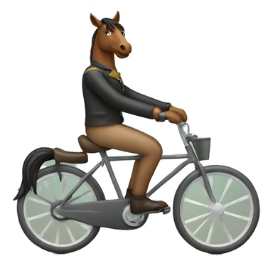 Horse riding a bike sticker