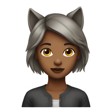 Girl with wolf cut  sticker