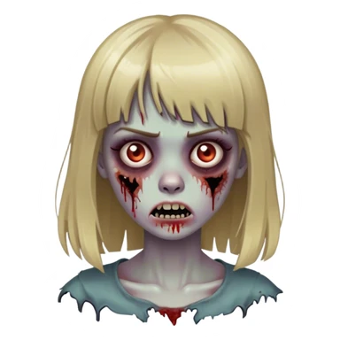 zombie girl with dirty blonde hair and bangs sticker