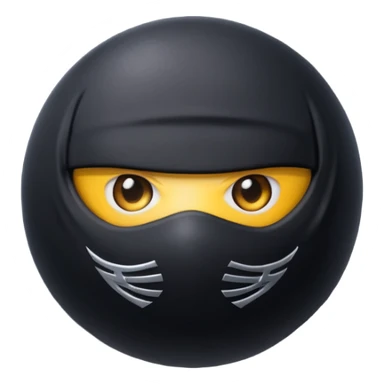 Black fabric Limbless Ninja ball sphere sticker
