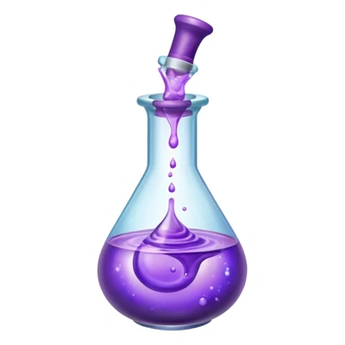 Purple Potion Bubbling in glass vial sticker