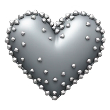 a hollow heart studded with silver sticker