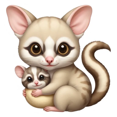 Fat and cute Japanese sugar glider  white. A mom anda a baby one sticker