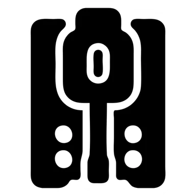 tank from bird's-eye view, solid filled icon style sticker