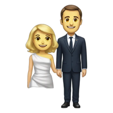 Macron on top of birigit sticker