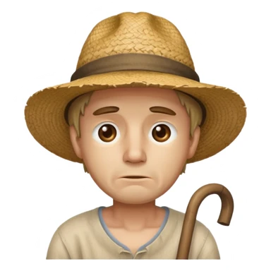 a sad man with luffy hat sticker