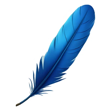 Realistic one blue feather sticker