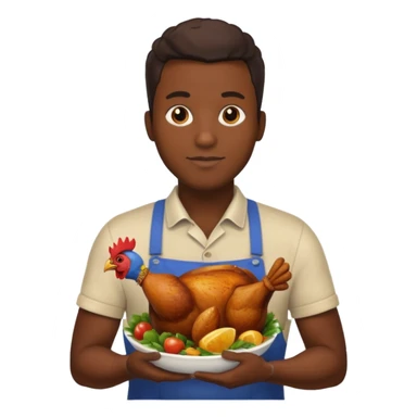 Black guy holding chicken sticker
