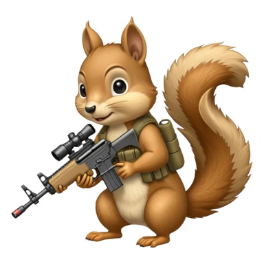Squirrel holding m4 rifle sticker