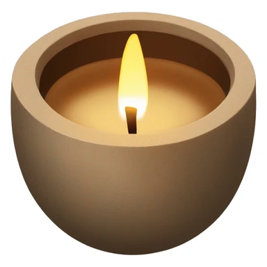 candle in brown concrete ridged vessel sticker