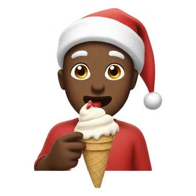 Santa eating ice cream sticker
