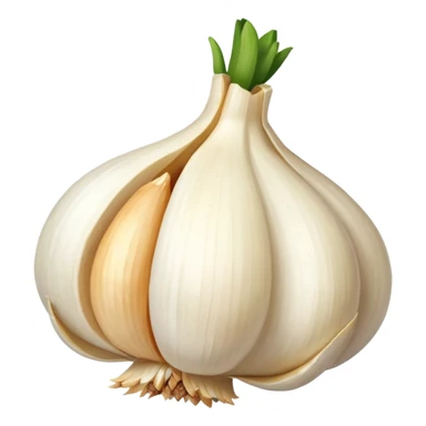 single garlic clove with cubed garlic sticker