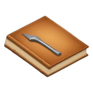 isometric thick BOOK with picture of wood, welder, leather, tools sticker