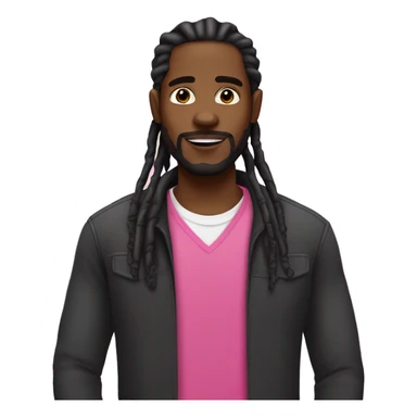 Black guy with goatee and dreads with pnk tips sticker