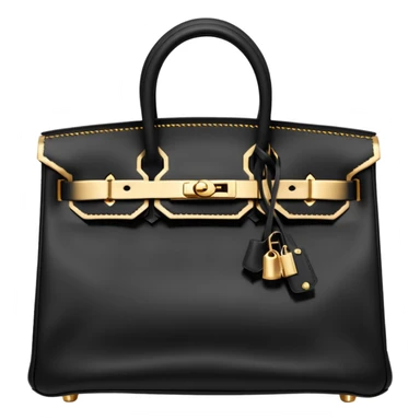 hermes birkin matte black color bag with gold hardware sticker