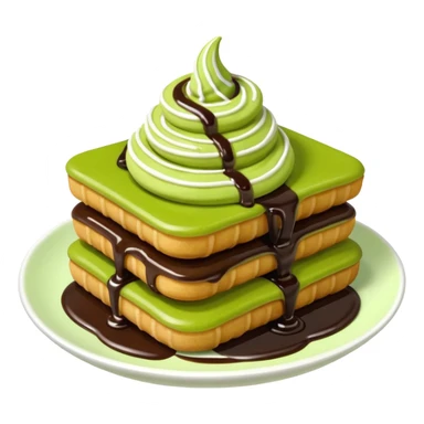 mini churros with chocolate and matcha topping sauce sticker