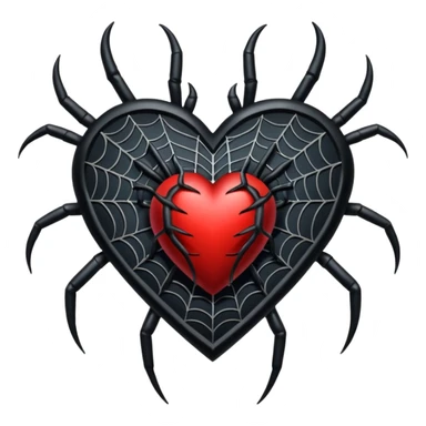 gothic heart with a spiderweb sticker