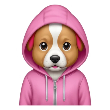 Dog wearing pink hoodie sticker