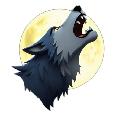 Alpha Werewolf howling to the moon sticker