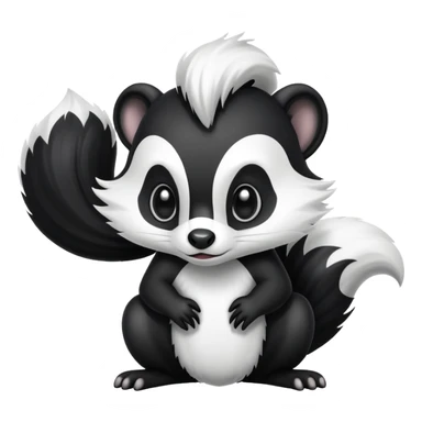 A skunk plotting evil sticker