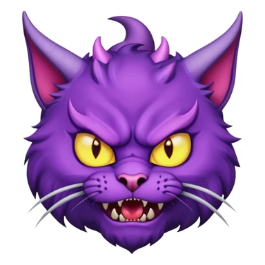 Un gato enojado endiablado en morado sticker