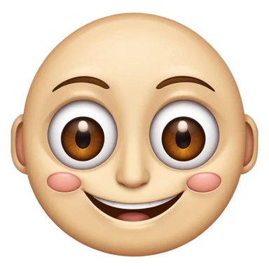 grinning face with one large and one small eye sticker