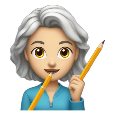 sarah ninsi holding a pencil sticker