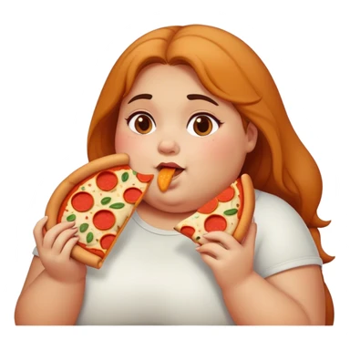 fat girl eating pizza sticker