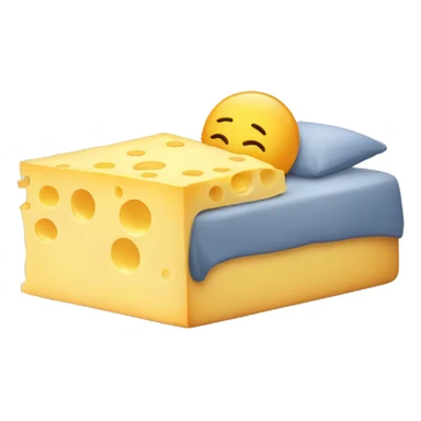 sleeping emoji as cheese sticker