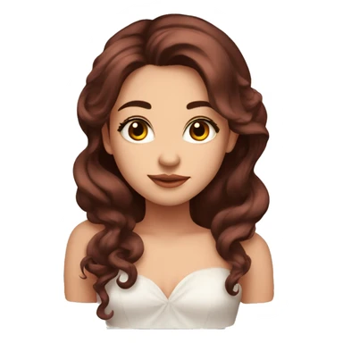 Beautiful, rose, red, flowers in hair, long dark brown hair, white fair skin sticker