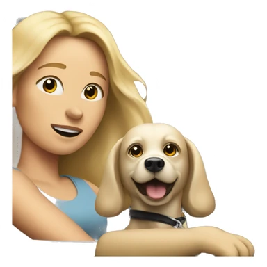 Dog and blonde woman driving sticker