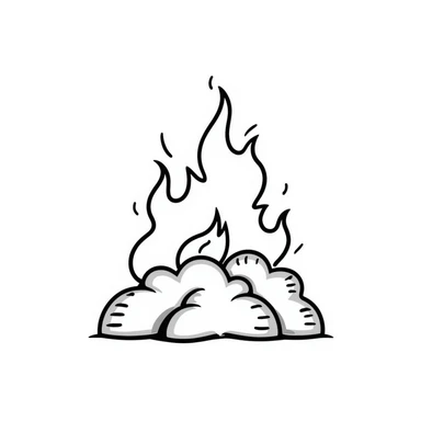 simple bush on fire with flames sticker